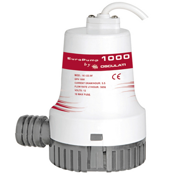 Помпа трюмная, погружная Europump II 1000, 12 В, 64 л/мин, Osculati.