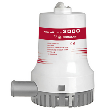 Помпа трюмная, погружная Europump II 3000, 12 В, 192 л/мин, Osculati.